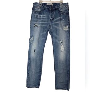 Replay Maestro Selection Denim No 07 Sz 36x32 Distressed Jeans Made In Italy
